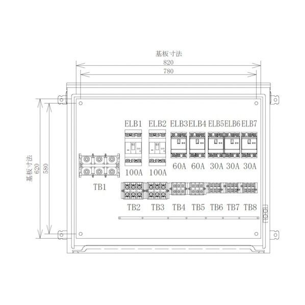 セフティー電気用品 仮設分岐盤 7回路(100A×2)(60A×2)(30A×3) P-E7A 1点