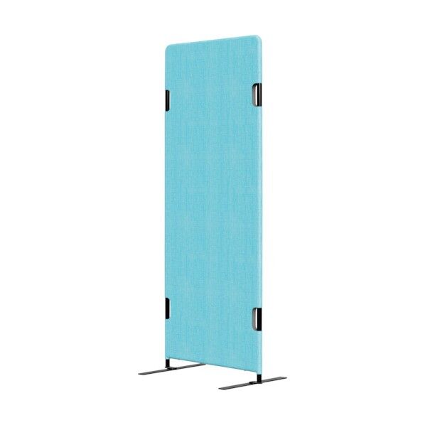 フリージョイントパネル 横幅600mm×奥行き22mm×高さ1500mm ライトブルー(レザー・両足付き) PT20-L1560 L-A01-13-LEG2 1点