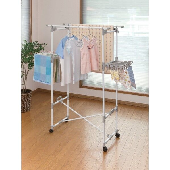 物干しスタンド 室内 ものほしスタンド サイズ(約):使用時/幅86×高さ148×奥行44cm 収納時/幅14×高さ148×奥行44cm 1個