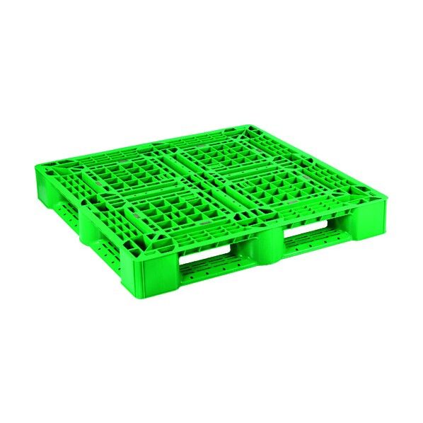 プラスチックパレットSLA-1111 片面四方差し グリーン SLA-1111-GR 1点