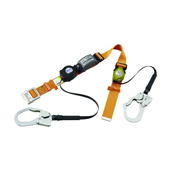 SLN505+RICORO-N補助ロープ ロック装置付巻取器式胴ベルト イエロー SLN505-RW-YL 1点
