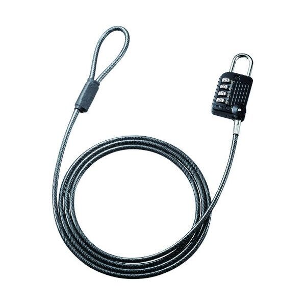 ワイヤー一体型ダイヤル錠(ブラック)