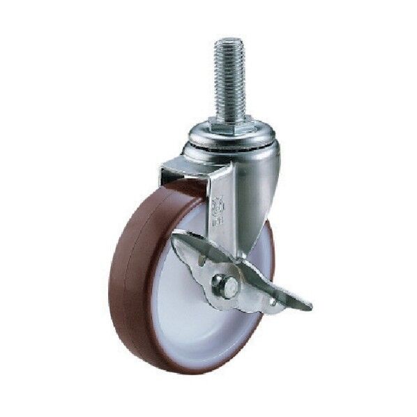 ST-S型キャスター 自在車ねじ込み式(ストッパー付) ST-100URS,M12×35 1個