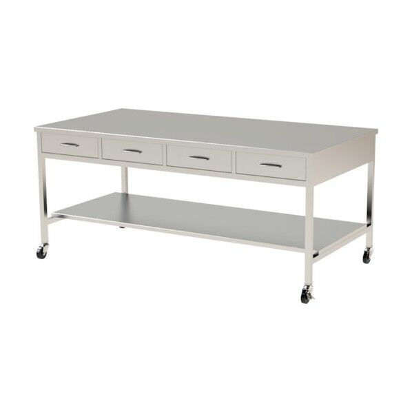 ステンレス作業台 両面引出付 間口1800×奥行900×高さ800 SUS-1800D8 1点