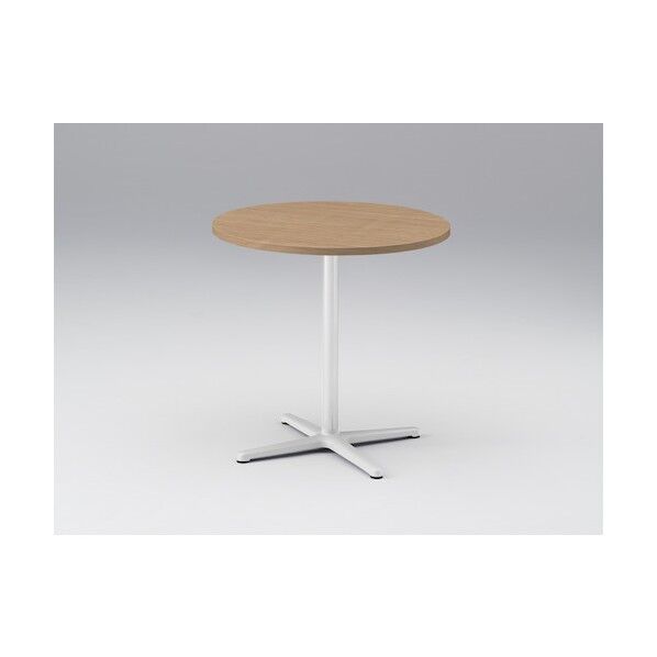 ノットワーク カフェテーブル円型 天板トリニティオークライト 脚ホワイト