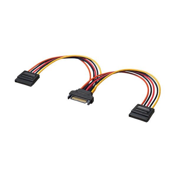 シリアルATA電源分岐ケーブル(2分岐・20cm)
