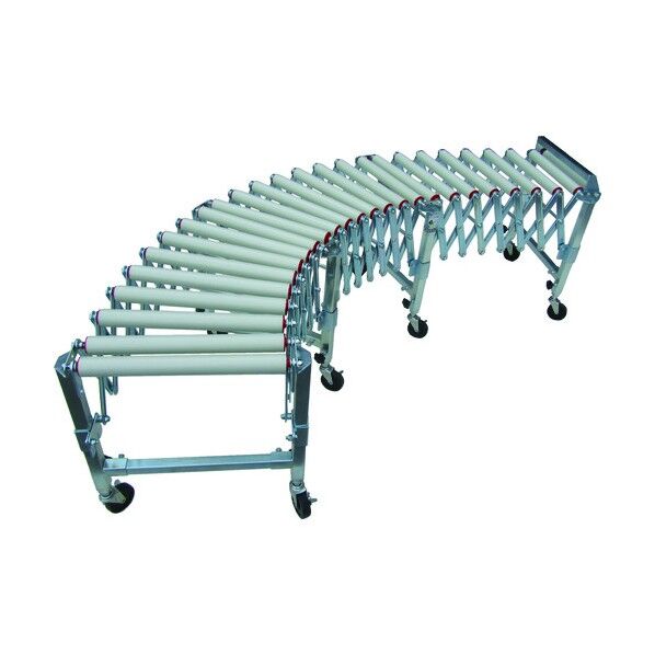 樹脂ユニバーサル伸縮コンベヤ 400W単列ローラ4スパン