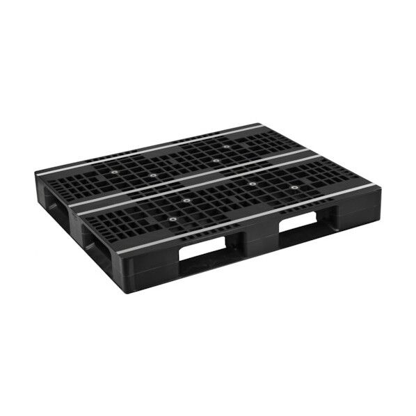 プラスチックパレットAZFD-1210E-RR 片面四方差し 黒 AZFD-1210E-RR 1点