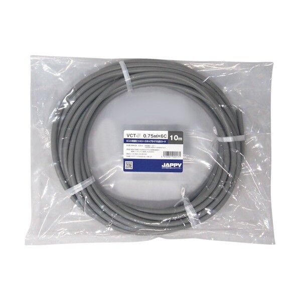 キャブタイヤ丸形コード 灰色 10m 10m VCT-F 0.75SQX 6C 10M JP 1巻