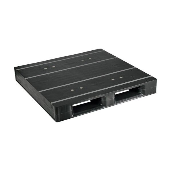 日本プラパレット プラスチックパレットZD-1111FE-RR 片面二方差し 黒 ZD1111FERRBK 1点