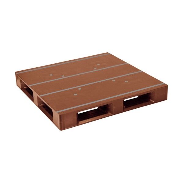 プラスチックパレットZFD-1111FE 片面四方差し ブラウン ZFD1111FEBR 1点