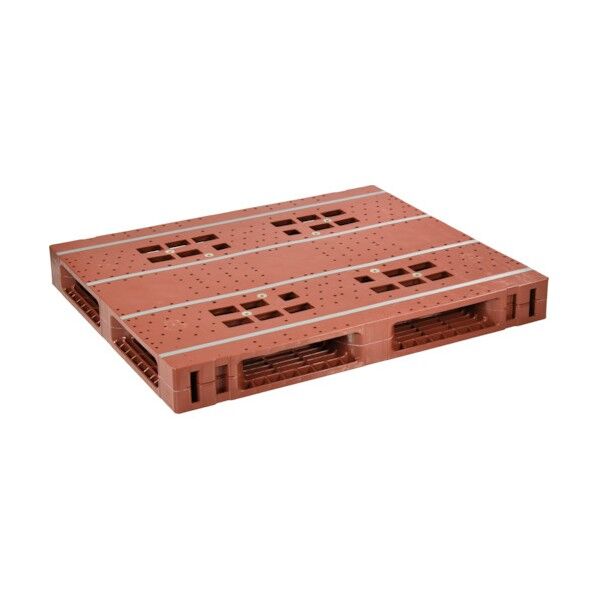 プラスチックパレットZFR1210Eー130H 両面四方差し ブラウン ZFR-1210E-130H 1点...