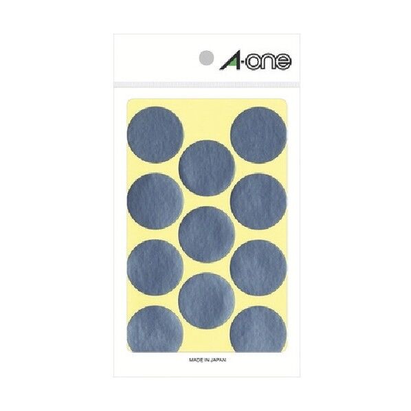 エーワン カラーラベル 銀 直径30mm 07242 8枚