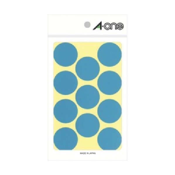 エーワン カラーラベル 空 直径30mm 07236 14枚