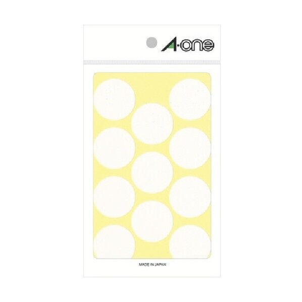 エーワン カラーラベル 白 直径30mm 07240 14枚