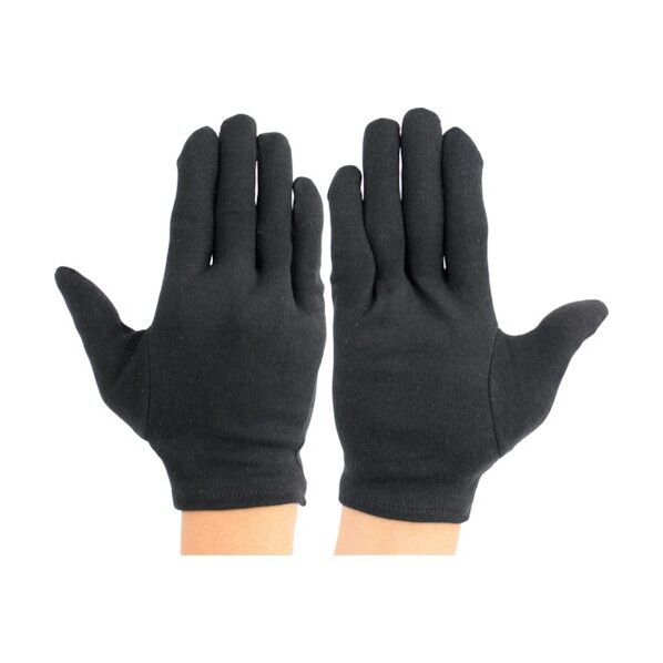綿スムス マチ無し手袋 黒 ( Mサイズ 1001T-BK-M 12双