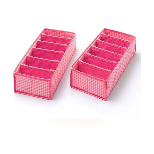 ブラ・ショーツ収納ケース2個組 ピンク
