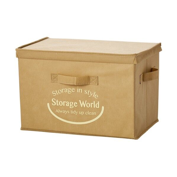 フタ付整理箱2個セット キャメル 1009306 1点