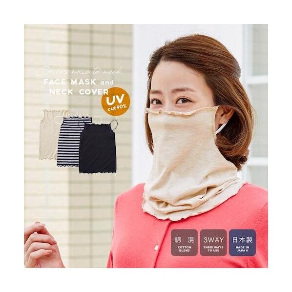 マスク&ネックカバー ネイビーボーダー 1008705 1個