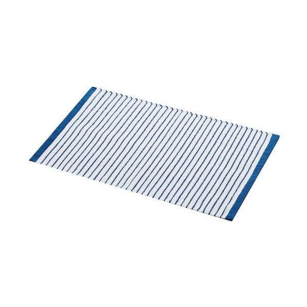 厚手インド綿のバスマット ブルー