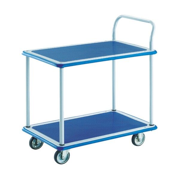 プレス製台車 ドンキーカート 2段式 抗ウィルス 抗菌片袖ハンドル タイプ740×480 104NAV 1点