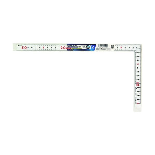 曲尺同厚 併用目盛 ホワイト 30cm/1尺 11104 1点