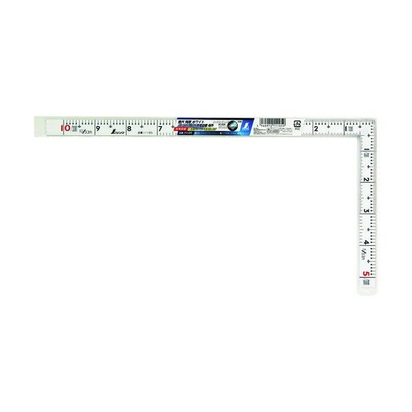 曲尺同厚 併用目盛 ホワイト 1尺/30cm 11105 1点