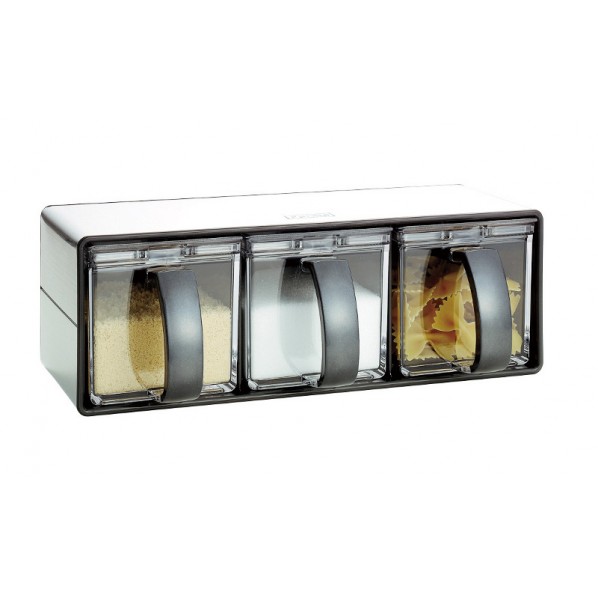 フォルマ コンパクト調味料ケース ステンレス3 (調味料入れ) AHO1801 1