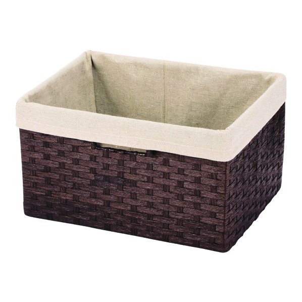 収納ボックスカラーボックス用内布付きペーパー編み ブラウン 1