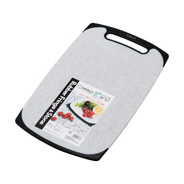 ラバー付耐熱抗菌まな板LL石目調 04363 1点