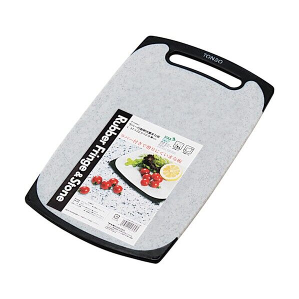 ラバー付耐熱抗菌まな板L石目調 04364 1点