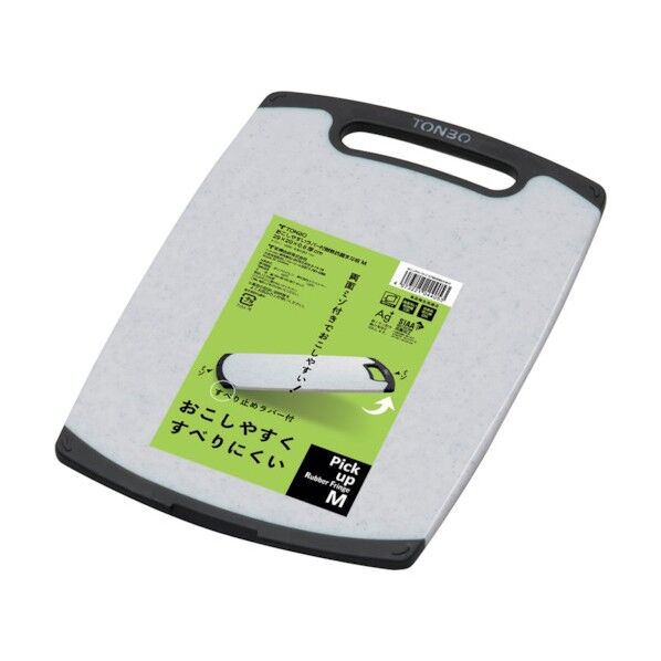 おこしやすいラバー付耐熱抗菌まな板M 石目調 M 04405 1点