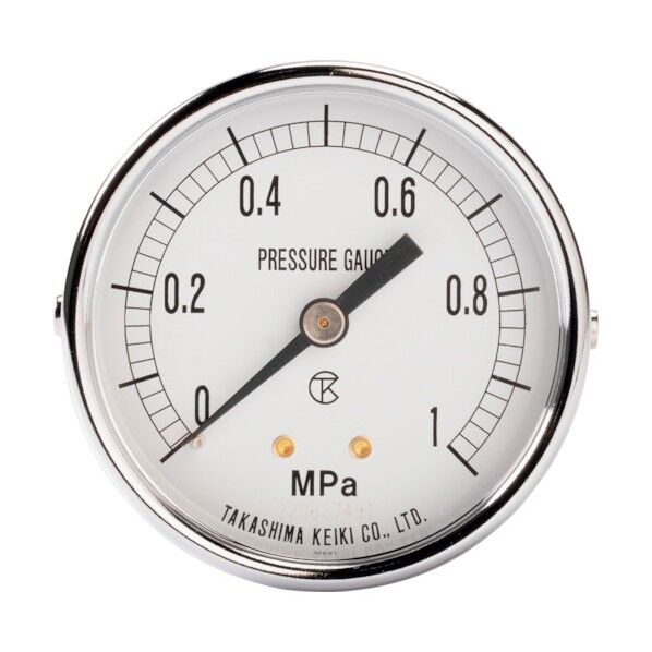 一般真空計(D枠埋込型・縁なし・φ60)圧力レンジ0.0～ー0.1MPa 1018901 1点