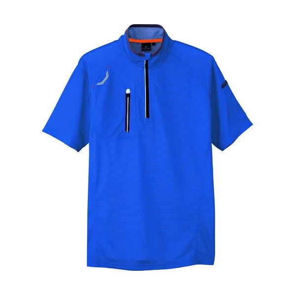 半袖ハーフZIPシャツ(男女兼用) 006ロイヤルネイビー 4L 10607 1