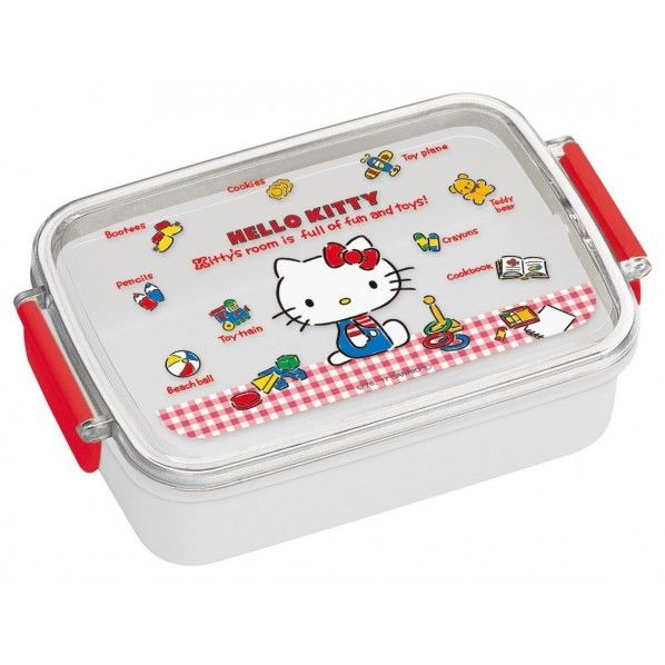 ハローキティ　食洗機対応タイトランチボックス ギンガムチェック 幅16.5×奥行10.5×高さ5.5cm RB3A 1