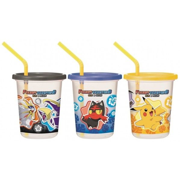 ストロー付タンブラー ポケモンサン&ムーン 径9×高10.6(1個)cm SIH3ST 3個