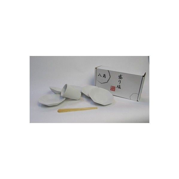 八角盛り塩セット 八角皿5枚・固め器・ヘラ 1セット