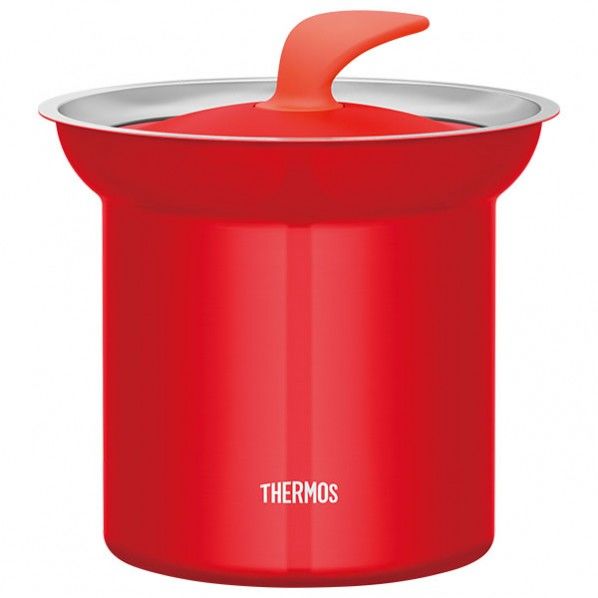 真空断熱テーブルスープジャー トマト 幅17×奥行17×高さ17.5cm KJC-1000 1個