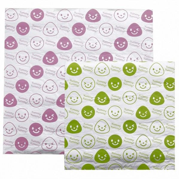 サンドイッチ・おにぎりシート スマイル 大/幅24.5✕奥行25cm 小/幅18✕奥行18.5cm P-2914 1個