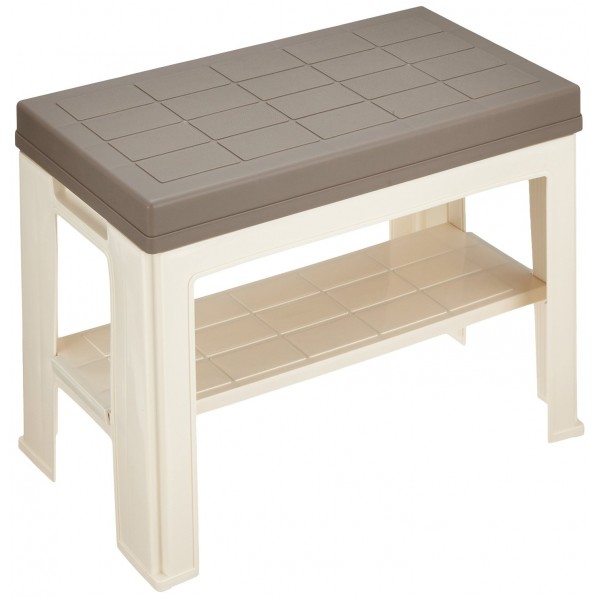 玄関チェア エントランスベンチ ブラウン 1