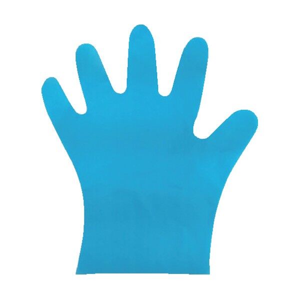 バイオマス ポリエチレン手袋 フレッシュエンボス箱入 青S 11340 200枚