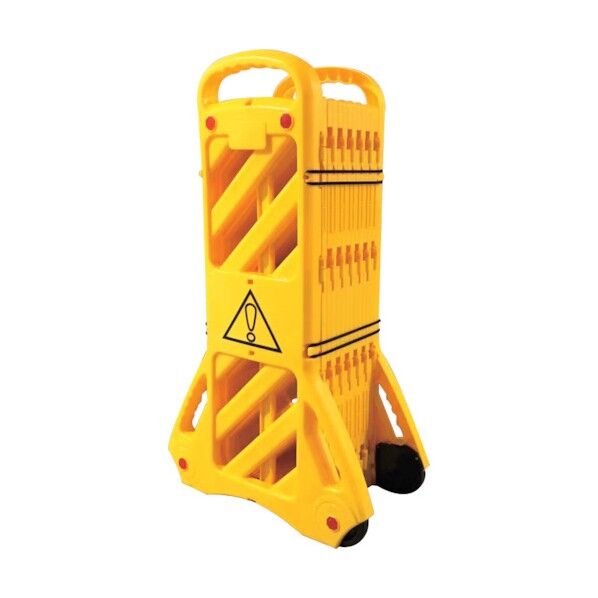 セーフラン安全用品 折り畳み式バリケードフェンス 高さ1m×約3.8m(展開時) キャスター付き 11227 1点...