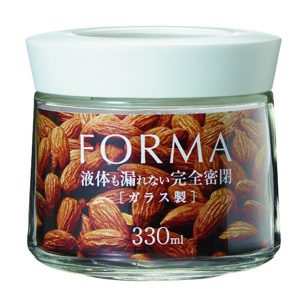 保存容器 ガラス フォルマ 密閉 ガラスポット ホワイト 1