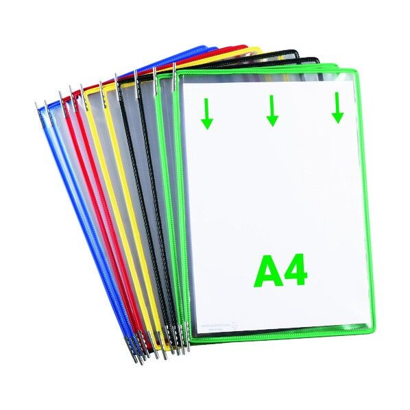 掲示ファイルスタンド用ポケット A4 色混合 114009 10枚