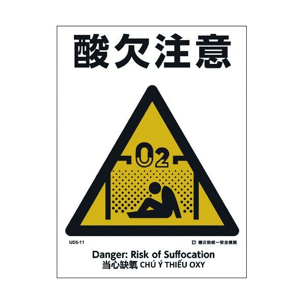 建災防統一標識 4ヶ国語 日･英･中･ベトナム UDL-11 1146570011 1枚