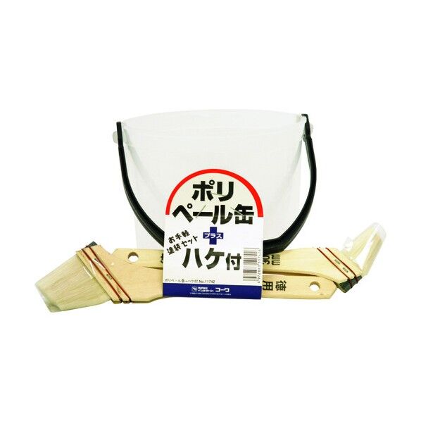 KOWAポリペール缶ハケ付セット1.5L+30mm+50mm