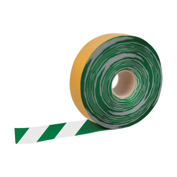 セーフラン安全用品 高耐久ラインテープ 幅50mm×30m 緑/白 11756 1点