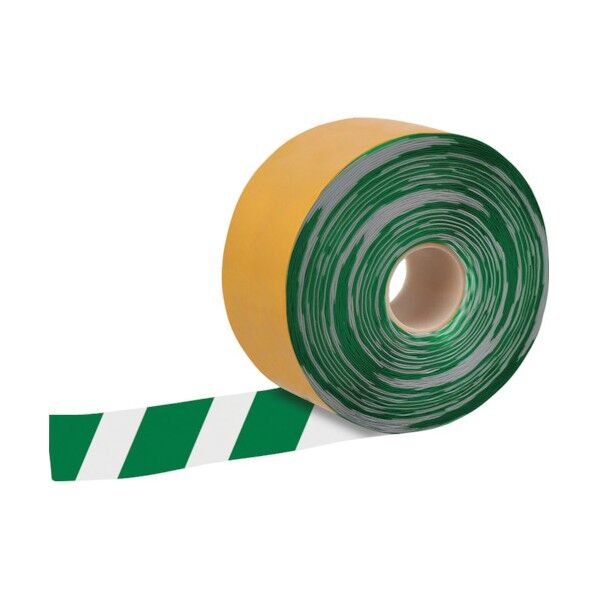 セーフラン安全用品 高耐久ラインテープ 幅100mm×30m 緑/白 11759 1点