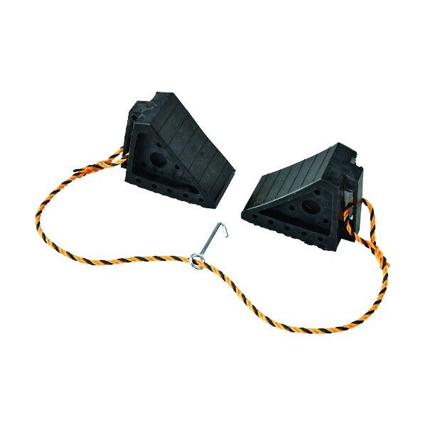 緑十字 タイヤストッパー 乗用車用(2t車迄) 2個1組 H145×W100×D195mm 合成ゴム製