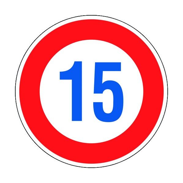 道路標識(構内用)制限速度15キロ 道路323‐15K(AL)反射タイプ 600mmΦ 133672 1個